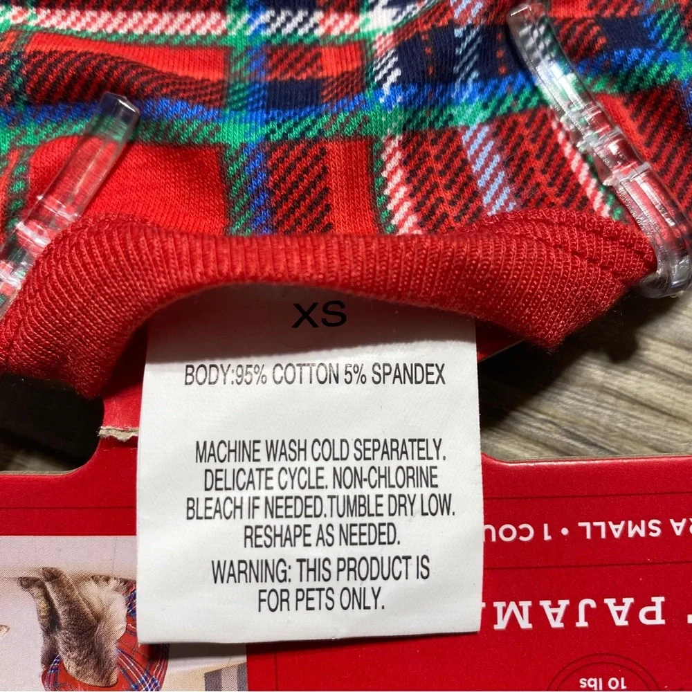 Wondershop By Target Plaid Pet Pajamas Size XS Red‎ Blue White Green